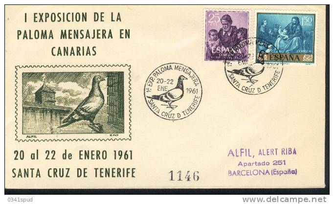 1961 Espagne  Oiseaux Birds Uccelli   Pigeon  Colombo Dove - Palomas, Tórtolas