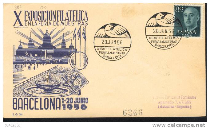 1956 Espagne  Oiseaux Birds Uccelli   Pigeon  Colombo Dove - Pigeons & Columbiformes