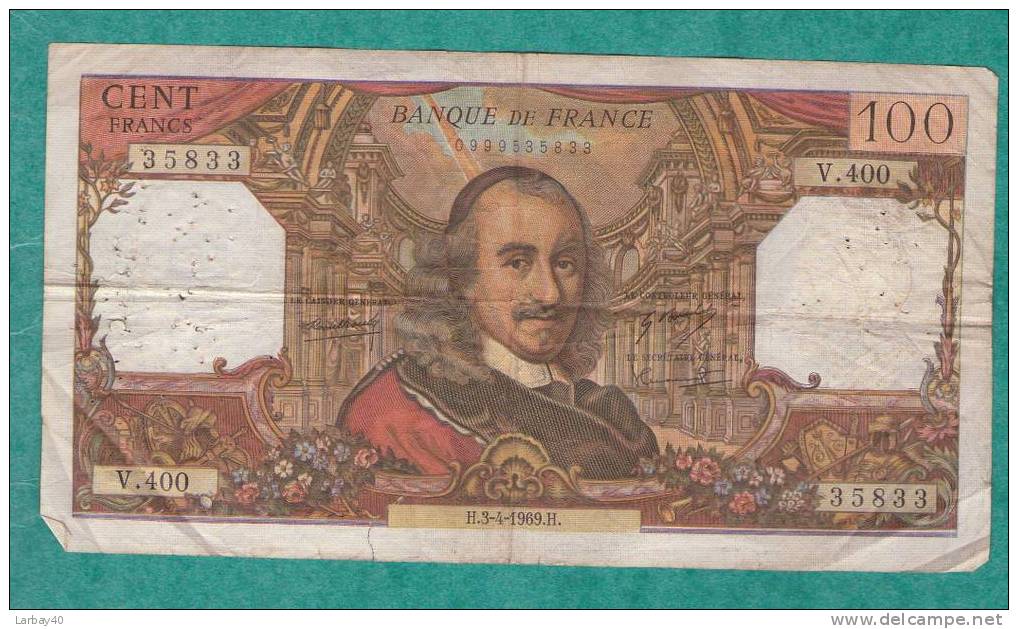 1 Billet De 100 Francs 1969 - 100 F 1964-1979 ''Corneille''