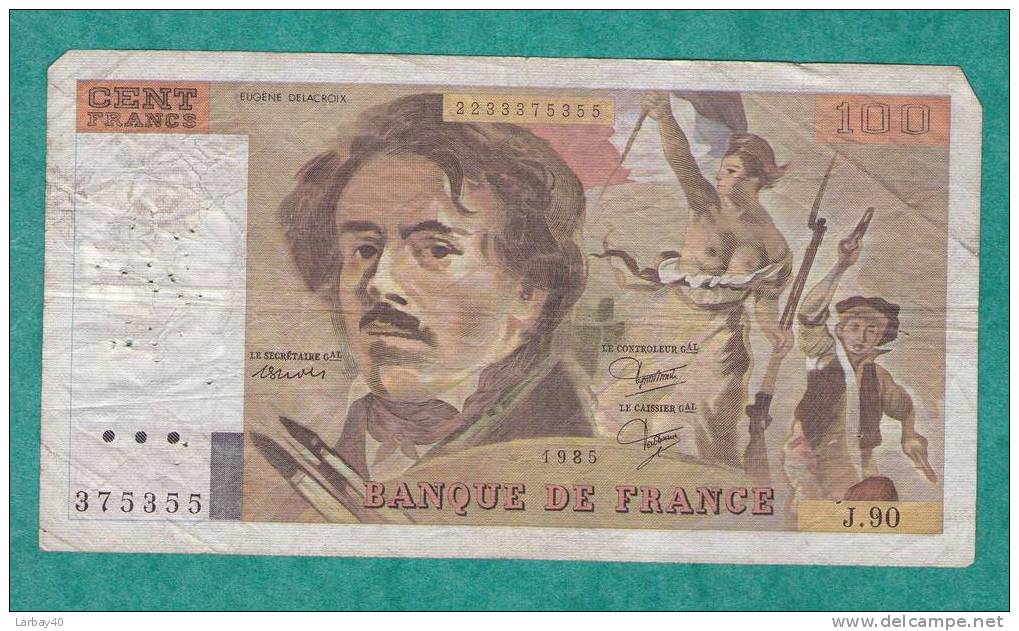 1 Billet De 100 Francs 1985 - 100 F 1978-1995 ''Delacroix''