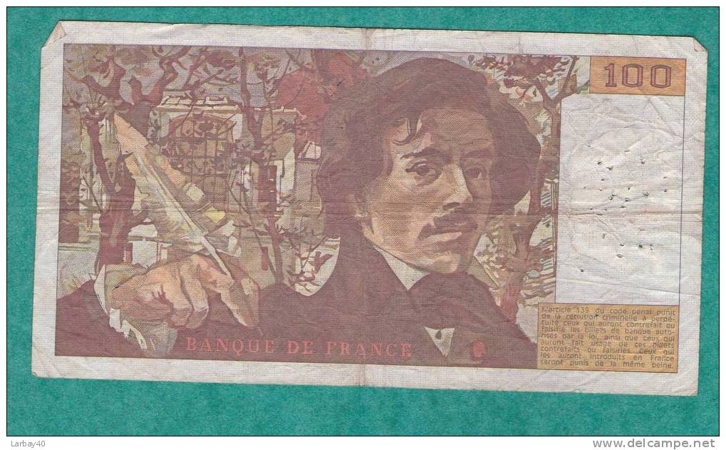 1 Billet De 100 Francs 1985 - 100 F 1978-1995 ''Delacroix''