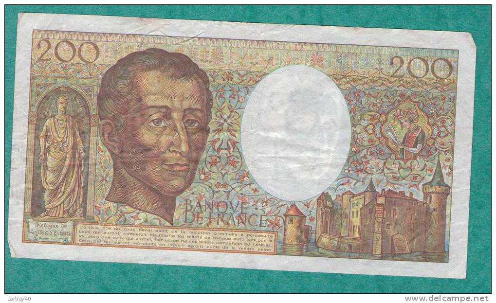 1 Billet De 200 Francs 1986 - 200 F 1981-1994 ''Montesquieu''