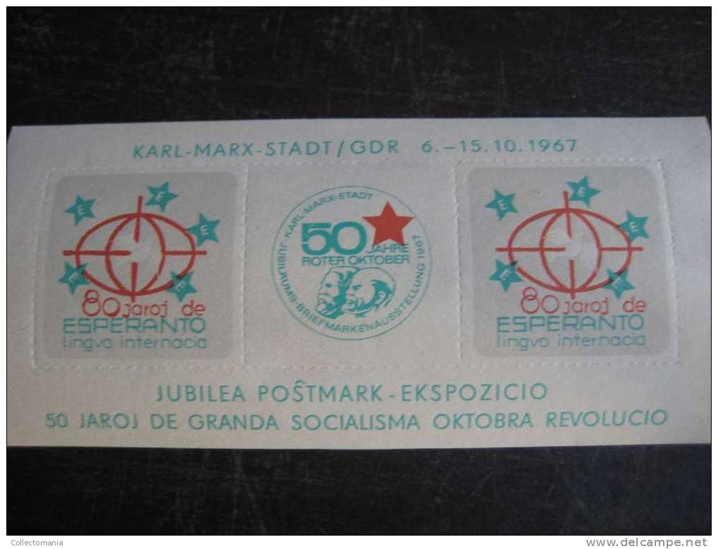 3 STUKS  Esperanto 80 Years - Karl MARX Stadt - 1967 - JUBILEA - Esperanto