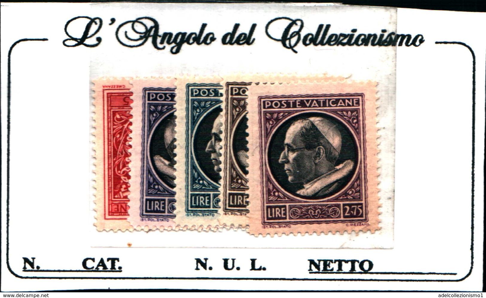 20259) Incoronazione Di Pio XII  Serie Completa Nuova Di 5 Valori - Unused Stamps