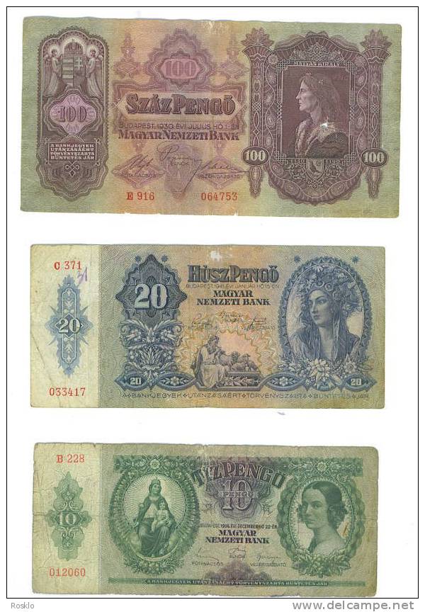 HONGRIE   / UN LOT DE 3 BILLETS  BEL ETAT ONT SERVIS - Hungary