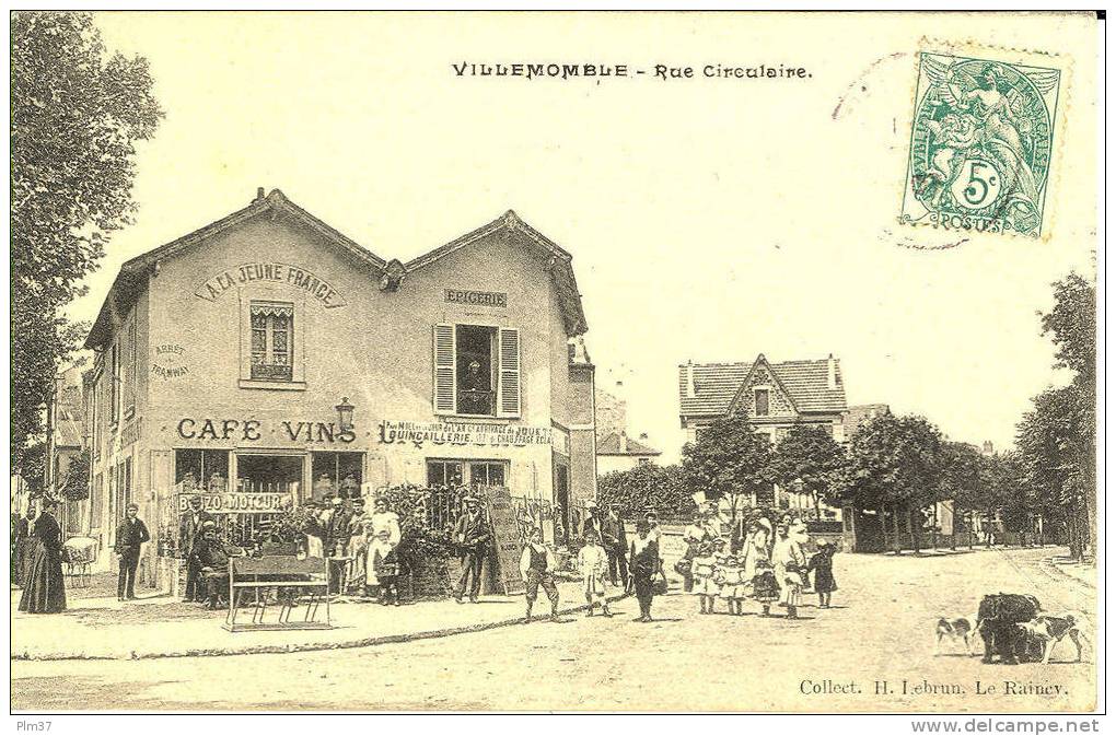 VILLEMONBLE - Rue Circulaire - Terrasse Animée, Groupe D'Enfants - Circulé,  Parfait état - Villemomble