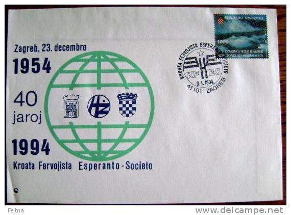 1994 CROATIA COVER 40 YEARS ESPERANTO IN CROATIA ZAMENHOF - Esperanto