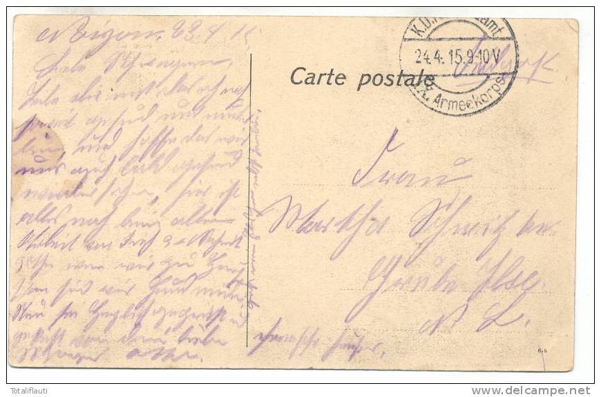 Guiscard Oise Rue De Noyon Animee Contrôle De Police à Cheval Et Distributeurs De Chariot Feldpost 1915 Bien Etat - Guiscard