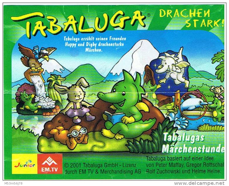 Tabaluga Drachen Stark 2000 - Tabalugas Märchenstunde Mit BPZ - Ü-Ei