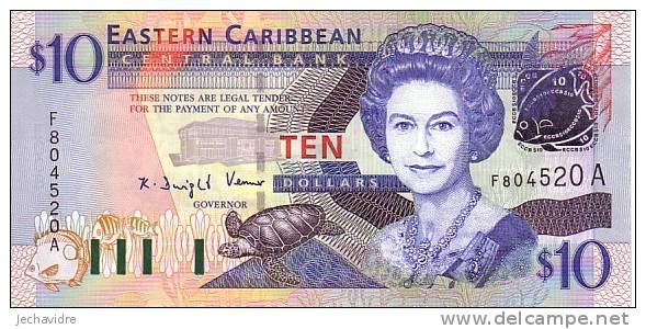 CARAÏBES  ANTIGUA  10 Dollars  Non Daté (2003)   Pick 43a     ***** BILLET  NEUF ***** - Caraïbes Orientales