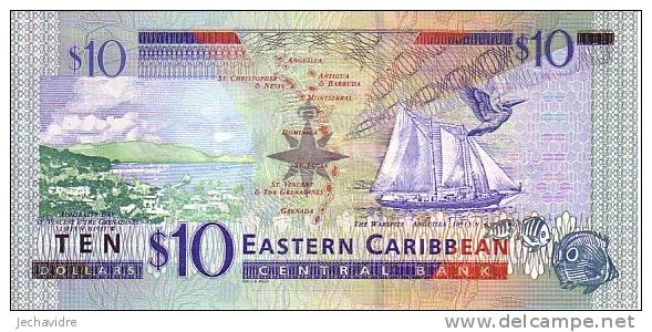 CARAÏBES  ANTIGUA  10 Dollars  Non Daté (2003)   Pick 43a     ***** BILLET  NEUF ***** - Caraïbes Orientales