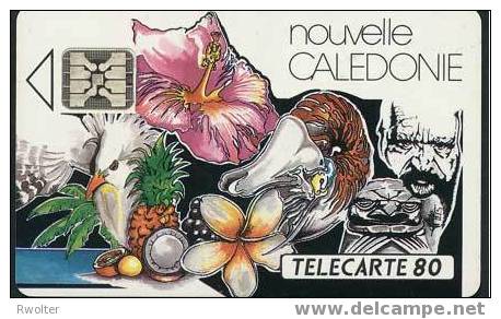 @+ TC De Nouvelle Calédonie : MOZAIQUE - 80U - SC4 (5 Moyens N° Emb). Ref : NC7 - Neukaledonien