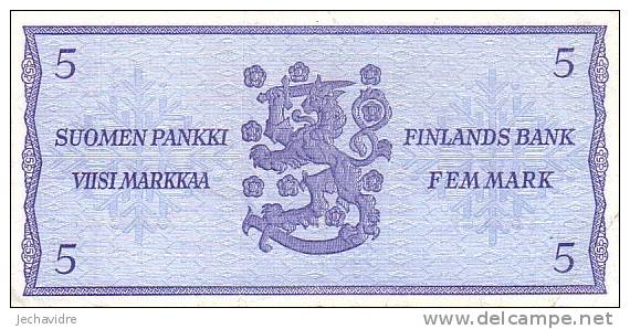 FINLANDE   5 Markkaa   Emission De 1963   Pick 103a     ***** QUALITE  XF ***** - Finnland