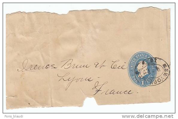 Entier Postal USA 1 Cent Bleu Clair Voyagé 1897 - ...-1900