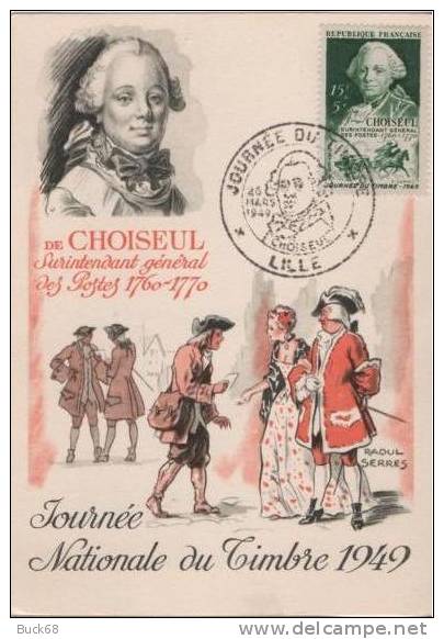 FRANCE Poste  828 FDC Premier Jour Journée Du Timbre 1949 Cachet LILLE : De CHOISEUL [cote 25 EUR] - 1940-1949