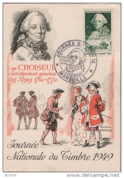 FRANCE Poste  828 FDC Premier Jour Journée Du Timbre 1949 Cachet MARSEILLE : De CHOISEUL [cote 25 EUR] - 1940-1949