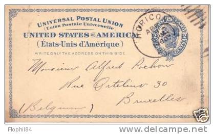 USA-ENTIER POSTAL POUR LA BELGIQUE EN 1900 - ...-1900