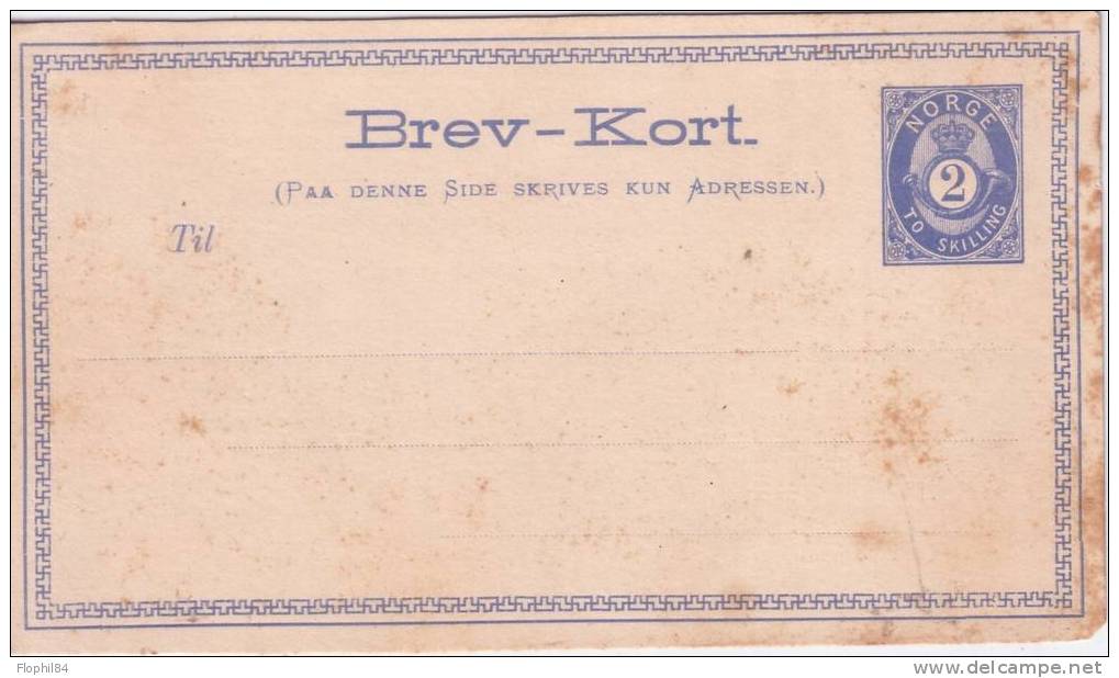 NORVEGE-ENTIER POSTAL NEUF-TRACE - Interi Postali