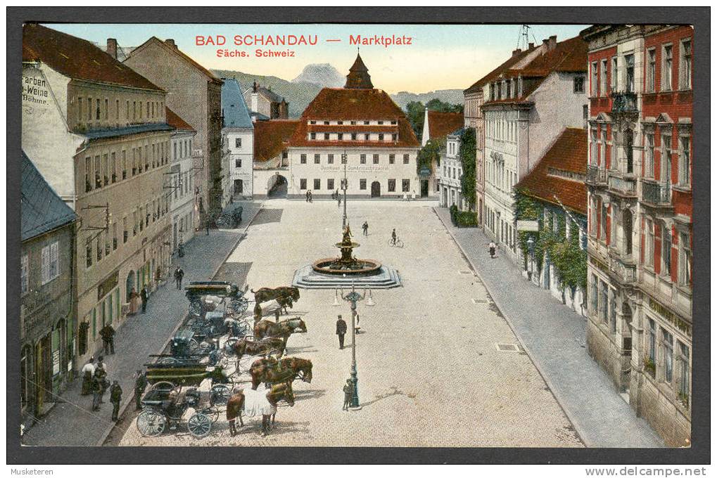 Germany Saxony Sachsen Bad Schandau Marktplatz Sächs. Schweiz Alte Postkarte Carte Postale Old Card Mint - Bad Schandau