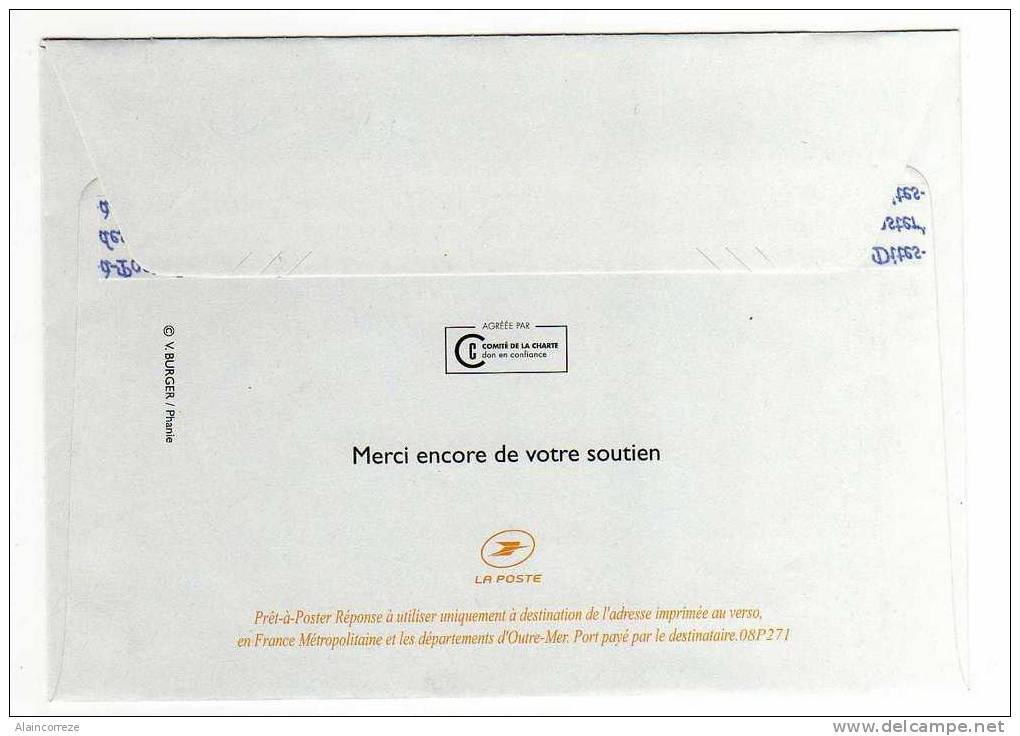 Entier Postal PAP Réponse Seine Et Marne MArne La Vallée Action Contre La Faim Autorisation 34105 N° Au Dos: 08P271 - PAP: Antwort/Lamouche