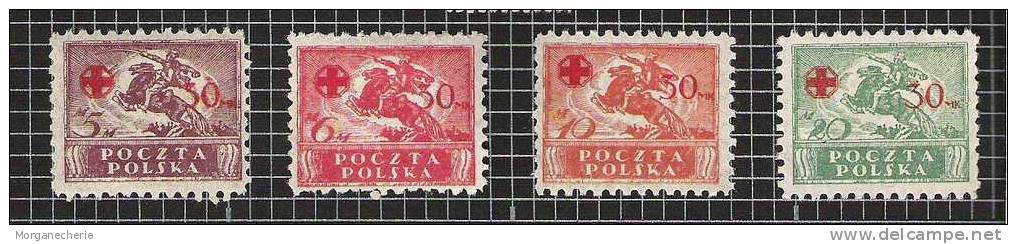 POLSKA, 1921, MI 154-157 * Red Cross Croix Rouge - Ungebraucht