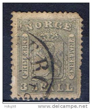N Norwegen 1863 Mi 7 Wappenmarke - Gebraucht