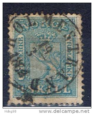 N Norwegen 1863 Mi 8 Wappenmarke - Used Stamps