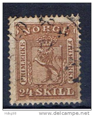 N Norwegen 1863 Mi 10 Wappenmarke - Used Stamps