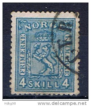 N Norwegen 1867 Mi 14 Wappenmarke - Gebraucht