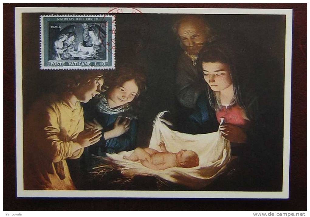 Vaticano 1960 Natività L.10 Su Cartolina Con Timbro - Briefe U. Dokumente