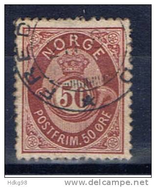 N Norwegen 1877 Mi 30 Posthornmarke - Used Stamps