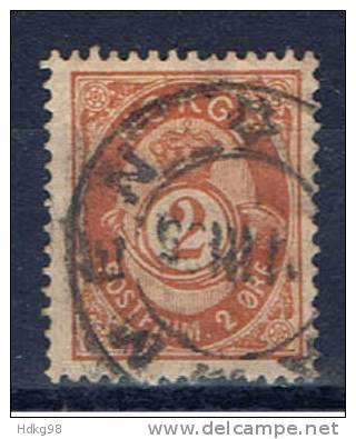 N Norwegen 1890 Mi 51a Posthornmarke - Used Stamps