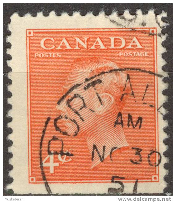 Canada SG. 432c King George VI Imperf X Perf. 12 Booklet Stamp £7,- - Timbres Seuls