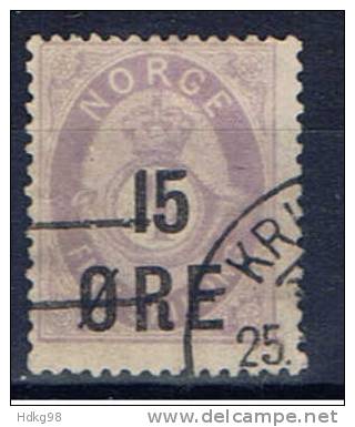 N Norwegen 1908 Mi 70b Posthornmarke - Gebruikt