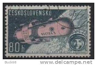 TCHECOSLOVAQUIE Poste Aérienne 59 (o) MH Cosmos Espace Space Cosmonaute : Valeri BIKOVSKI Et Satellite Vostok 5 - Luchtpost