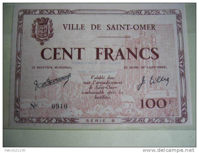 SAINT OMER   100F 1940 SERIE B NEUF - Bonds & Basic Needs