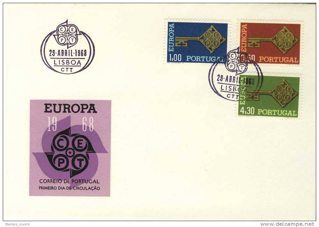 PORTUGAL FDC MICHEL 1051/53 EUROPA 1968 - 1968