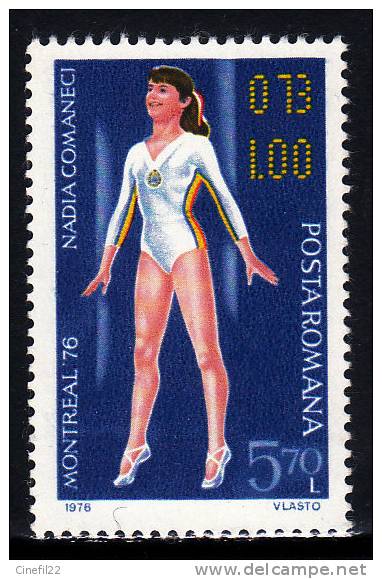 Roumanie, Jeux Olympiques 1976, Gymnastique, Nadia Comaneci, 1976, Yvert  N° 2990 ** - Ete 1976: Montréal