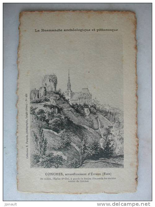 CONCHES - Au Milieu L'église Sainte Foi - A Gauche Le Donjon Démantelé Des Anciens Comtes De Conches - Conches-en-Ouche