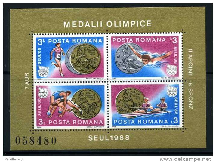 JEUX OLYMPIQUES / SEOUL 1988 / BOXE / LUTTE / AVIRON / COURSE / TIR / GYMNASTIQUE / NATATION / / 2  BLOCS  ROUMANIE - Zomer 1988: Seoel