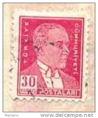 PIA - TUR - 1950-51 : Effigie Di Ataturk - (Yv 1119) - Used Stamps