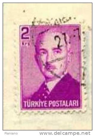 PIA - TUR - 1952 : Francobollo Precedente Soprastampato - (Yv 1160) - Used Stamps
