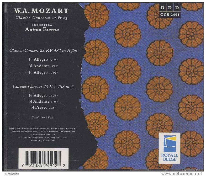 Mozart : Concertos Pour Piano N°22 & 23, Immerseel - Klassik