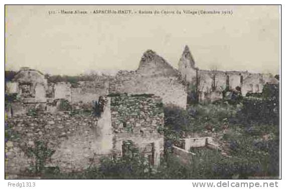 Aspach Le Haut - Ruines Du Centre Du Village En 1916 - Sonstige & Ohne Zuordnung