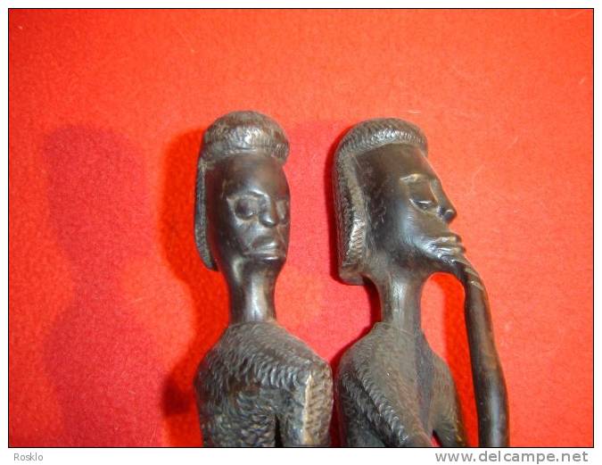 ART AFRICAIN / Mozambique / COUPLE EN EBENE SCULTE  / TRES BEL ETAT - African Art