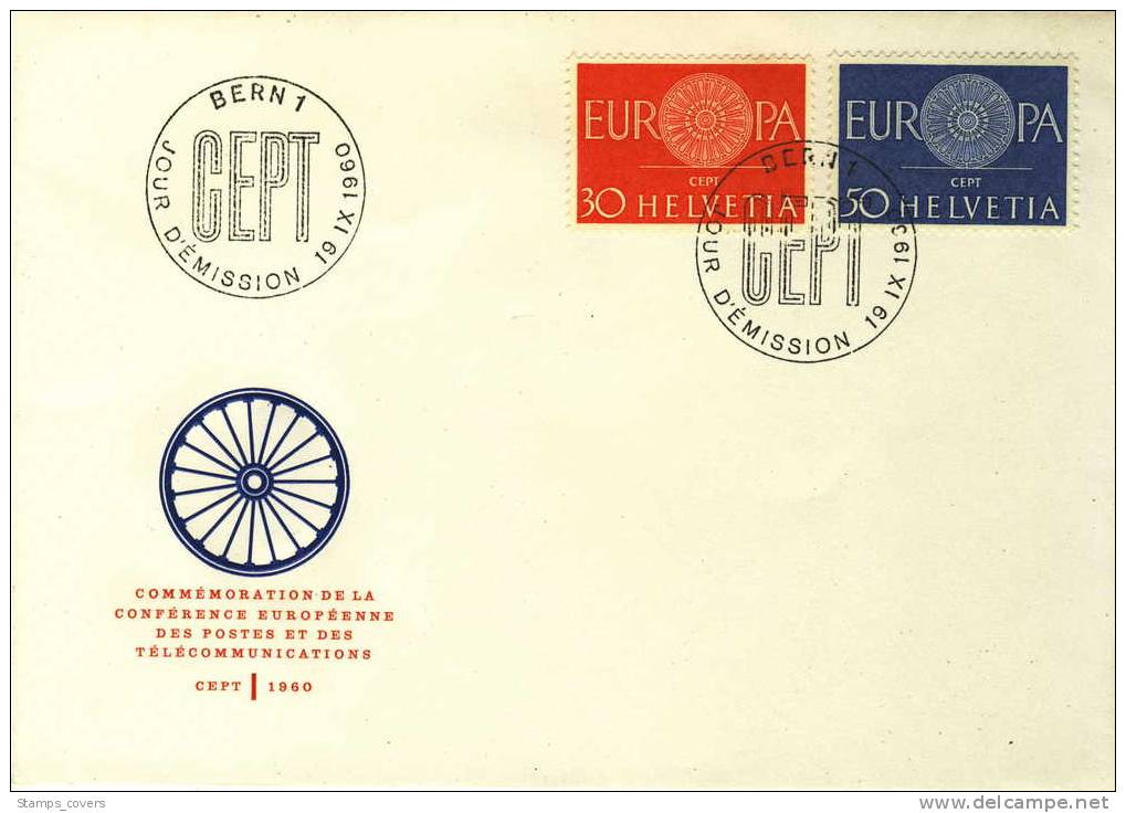 SWITZERLAND FDC MICHEL 720/21 EUROPA 1960 - 1960