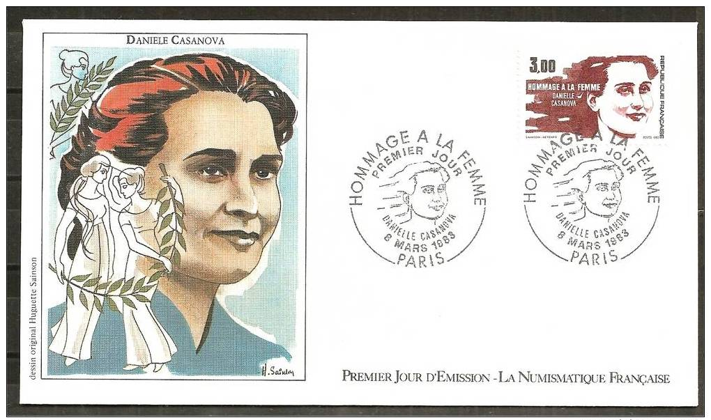 DANIELE CASANOVA , Hommage à La Femme  . 8.3.1983  . FDC . - 1980-1989