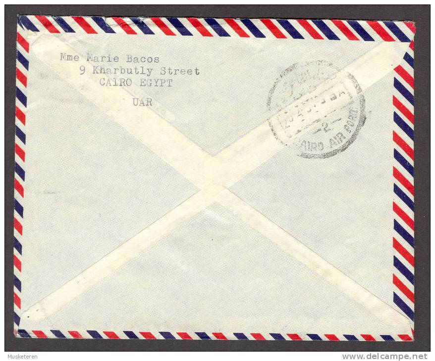 Egypt Par Avion Air Mail Registered Cover 1954? Cairo Air Port Cancel To Zürich Suisse Switzerland - Aéreo