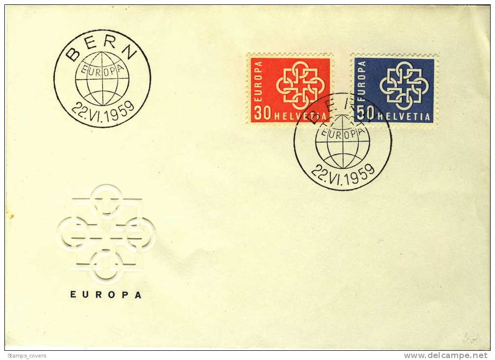 SWITZERLAND FDC MICHEL 679/80 EUROPA 1959 - 1959