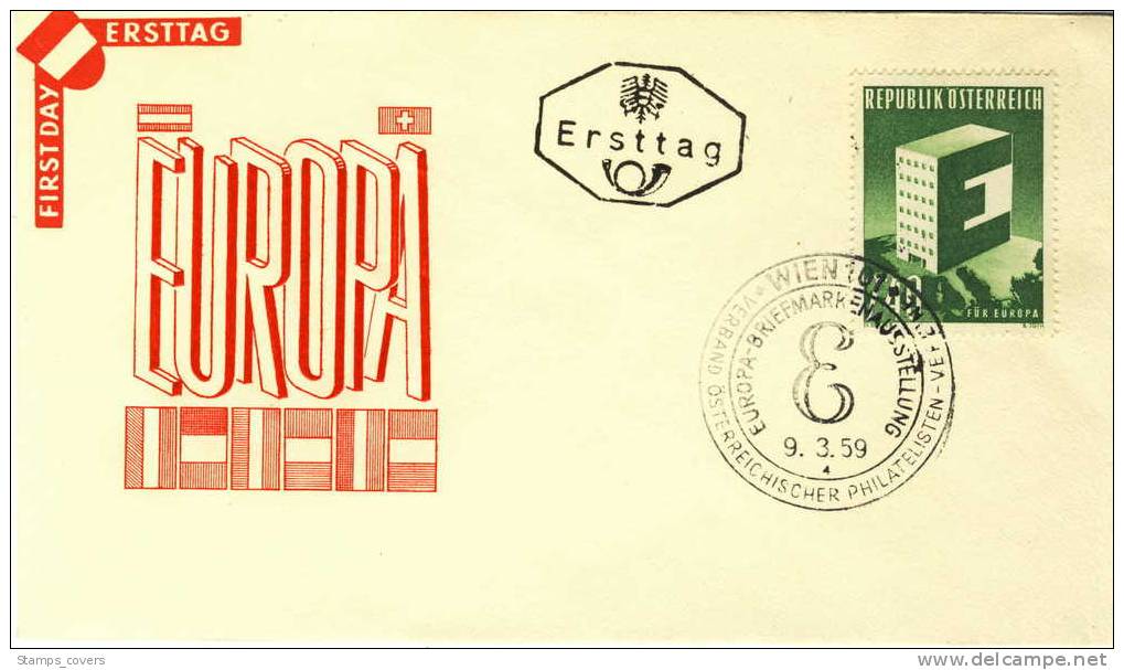 AUSTRIA FDC MICHEL 1059 EUROPA 1959 - 1959